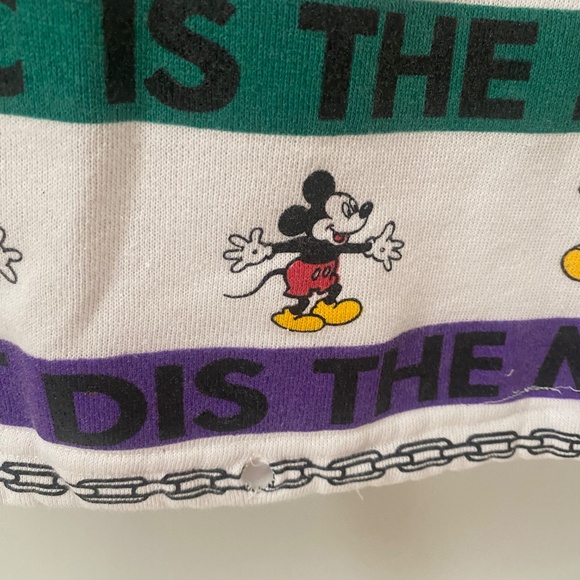 Vintage Unisex Mickey by Jerry Leigh Disney White "what Up Mic" Hoodie One Size - Picture 12 of 12